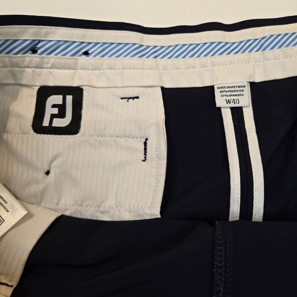FootJoy Men's Shorts Size 40X10 Navy Golf Performance Lightweight Flat Front‎ - Picture 7 of 8